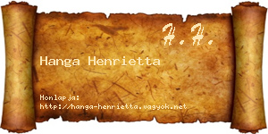 Hanga Henrietta névjegykártya